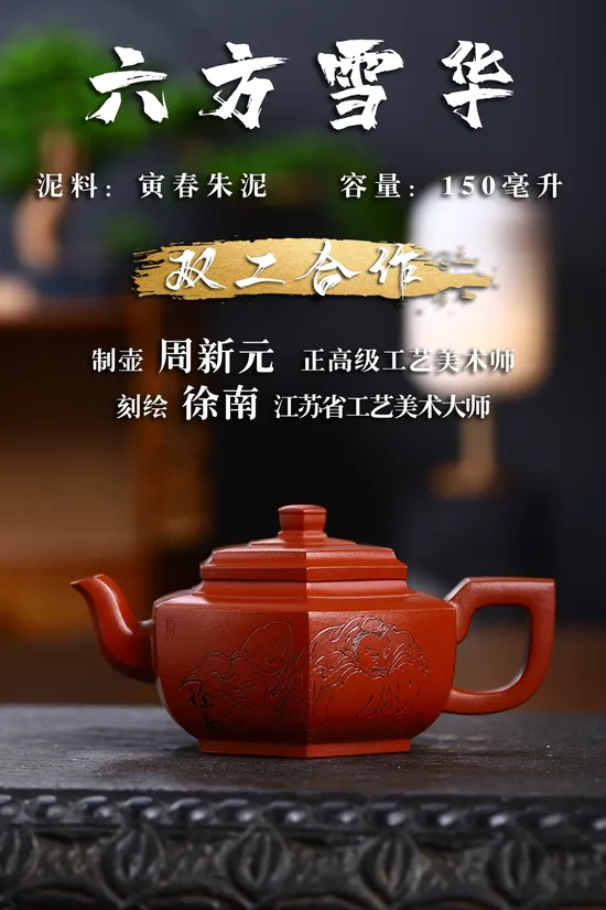 Zisha Teapots: Six-Sided Snow Blossom | Yinchun Zhuni clay 6