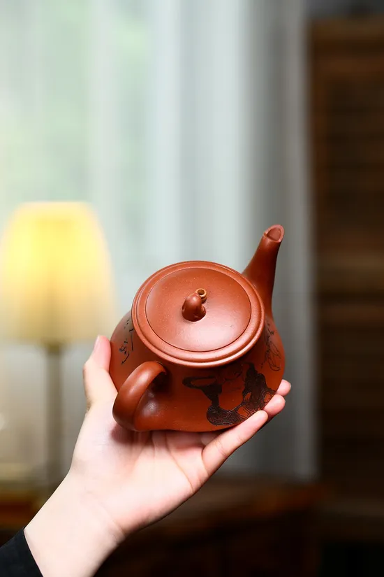Zisha Teapots: Qu Teapot | home-stored red zhuini clay 2