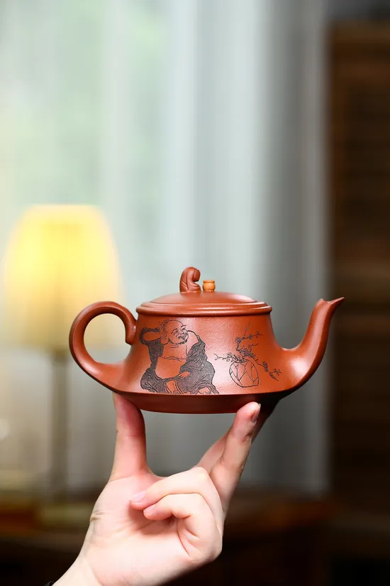 Zisha Teapots: Qu Teapot | home-stored red zhuini clay 5