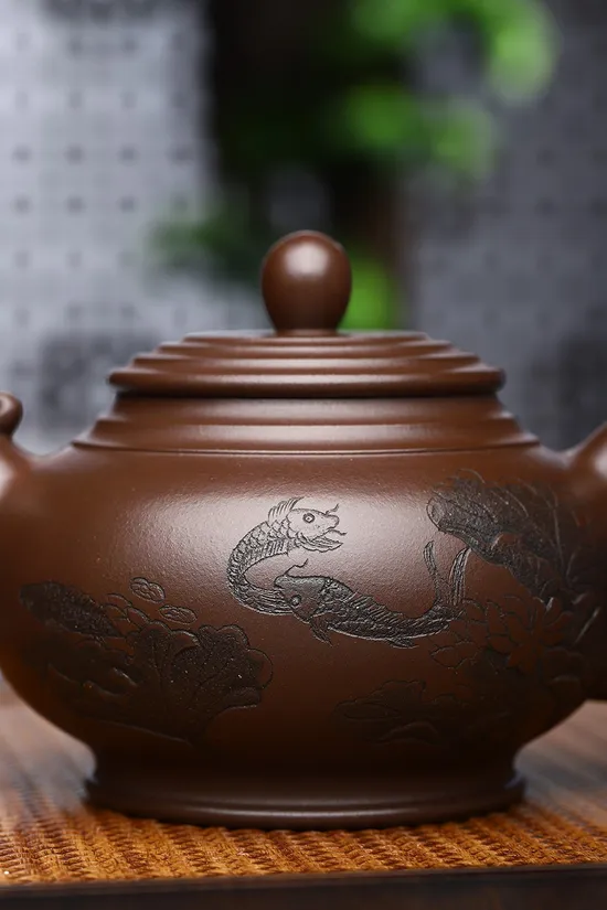 Zisha Teapots: Phoenix Chant | deep-well old purple clay 1