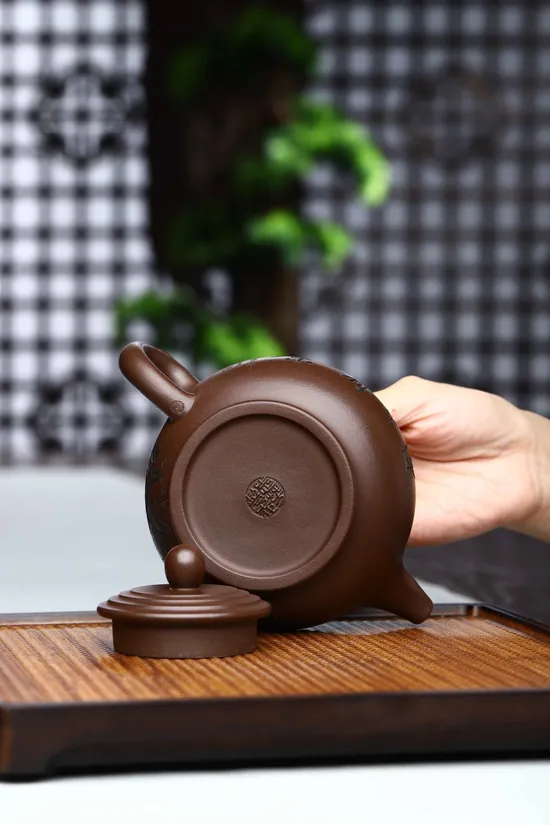 Zisha Teapots: Phoenix Chant | deep-well old purple clay 6