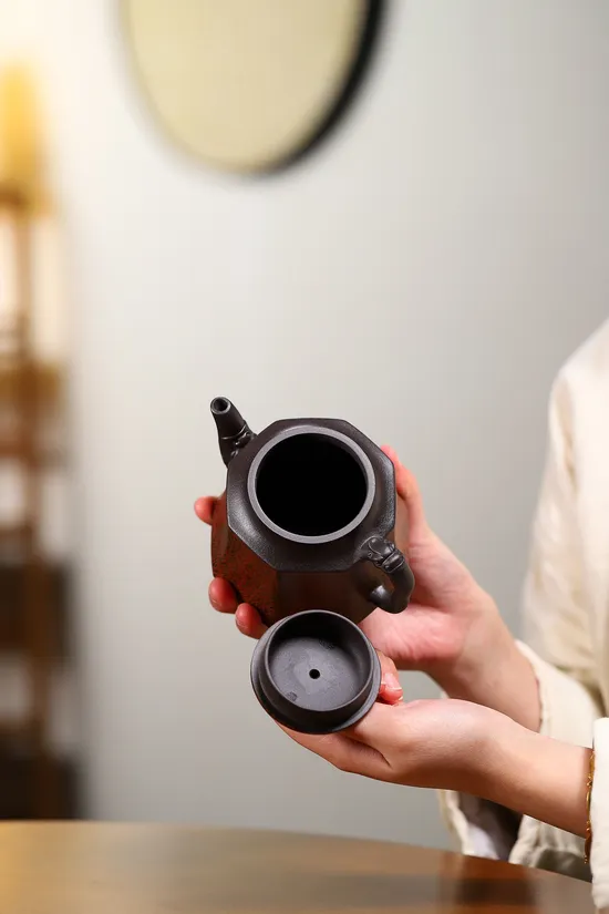 Zisha Teapots: Yang Junbao | Six-Sided Auspicious 3