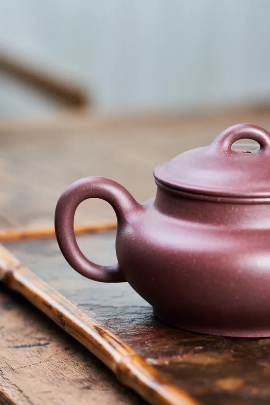 Zisha Teapots: Flat Cherry | Ziyu Jinsa clay 2