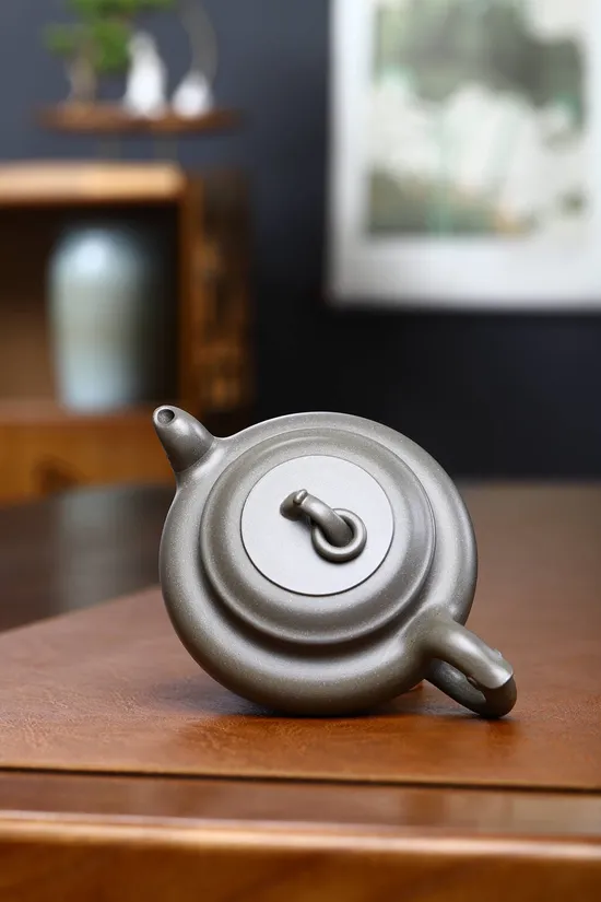 Zisha Teapots: Three-Legged Treasure Stove | old Qing gray clay 3