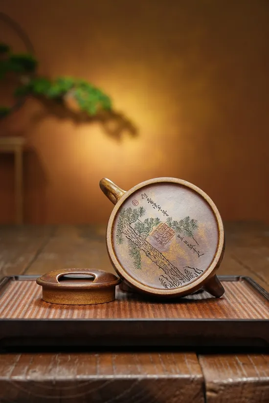 Zisha Teapots: Ox Lid | premium golden sand 3