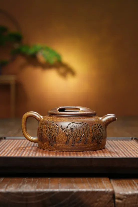Zisha Teapots: Ox Lid | premium golden sand 5
