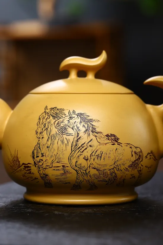 Zisha Teapots: Galloping to Success | Zhou Xinyuan | Golden Vermilion Clay 2