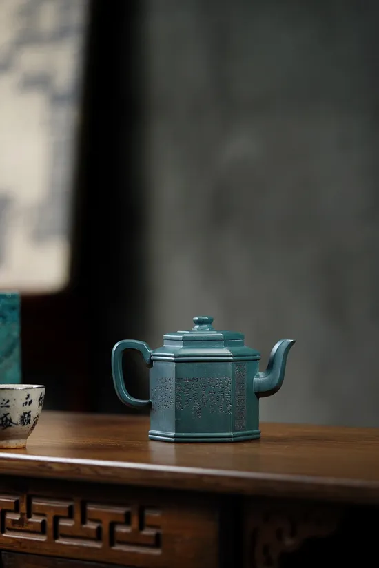 Zisha Teapots: Hexagonal Elegance | old green clay 3