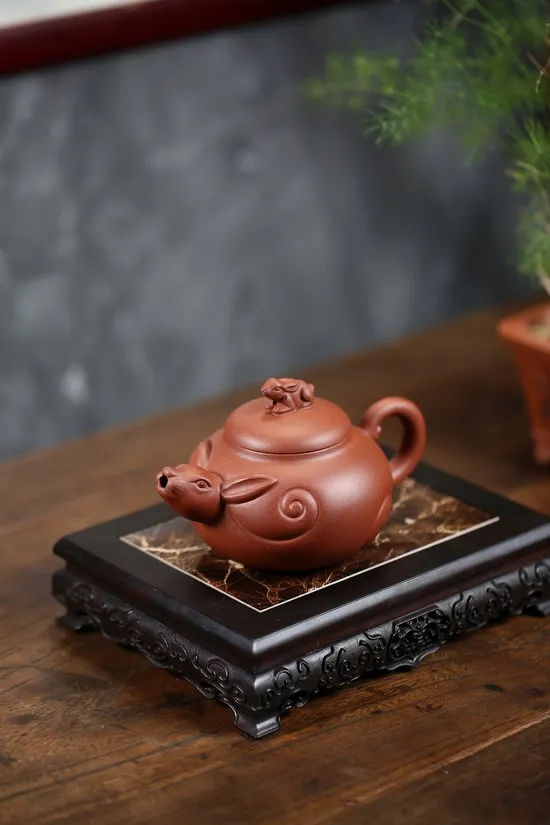 Zisha Teapots: Jiang Yaping | Jade Rabbit Auspiciousness | Di Cao Qing clay 5