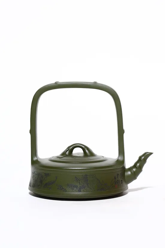 Zisha Teapots: Bamboo Joint Handle | Min Guo green clay 2