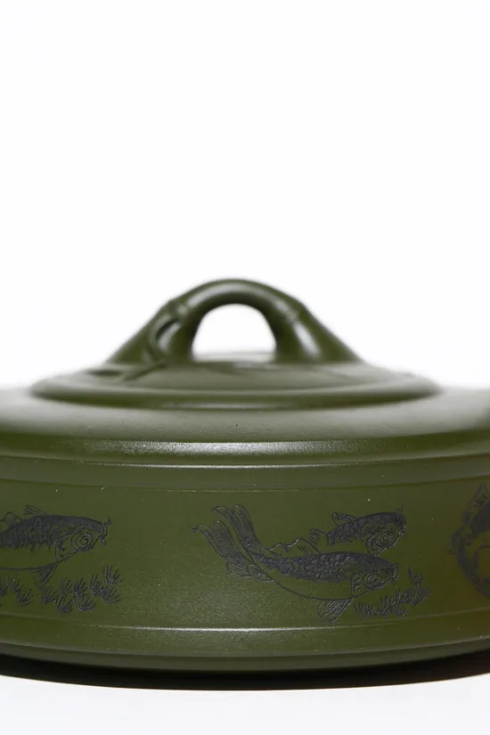 Zisha Teapots: Bamboo Joint Handle | Min Guo green clay 3
