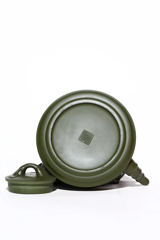 Zisha Teapots: Bamboo Joint Handle | Min Guo green clay 7