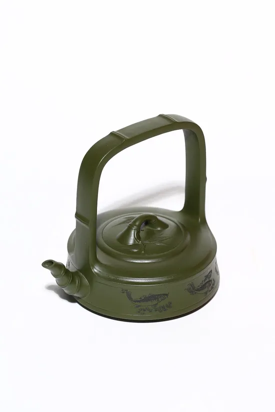 Zisha Teapots: Bamboo Joint Handle | Min Guo green clay 8