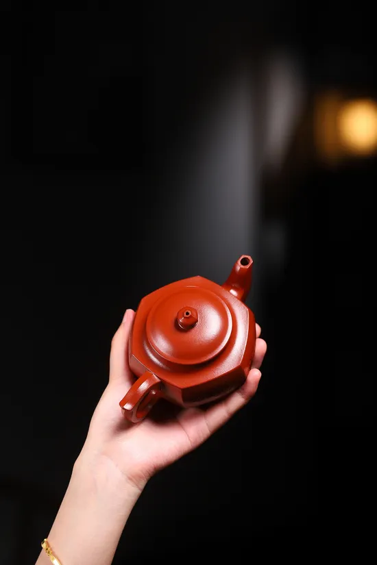 Zisha Teapots: Six-Sided Smiling Ying | Da Hong Pao clay 8