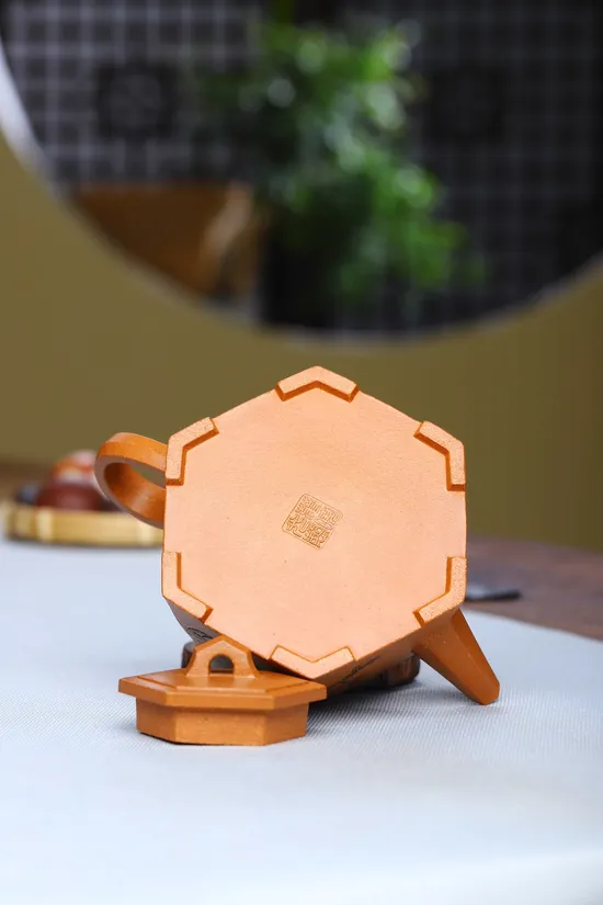 Zisha Teapots: Six-Sided Bright Mirror | crab yellow duan clay 7