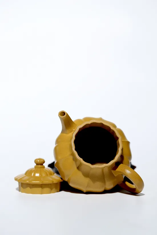 Yixing Zisha Teapot | Handcrafted Golden Clay Artisan Teapot 280cc 6