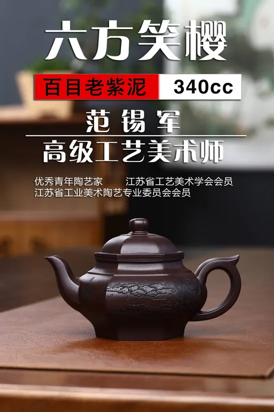 Zisha Teapots: aged purple clay | Six-Sided Smiling Cherry 4