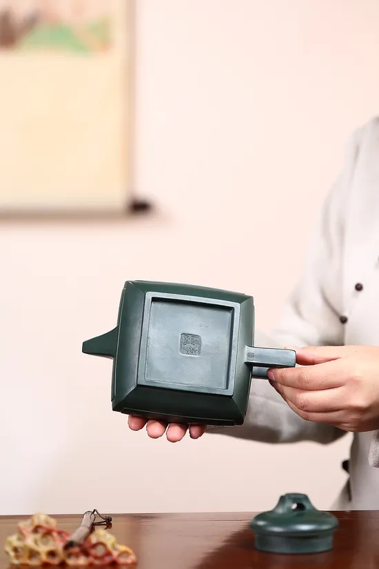 Zisha Teapots: Kui Square | Master Li Changhong | rare celadon clay 2