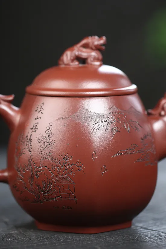 Zisha Teapots: Six-Dragon Pan design | Jiang Yaping craftsmanship | aged purple clay 4