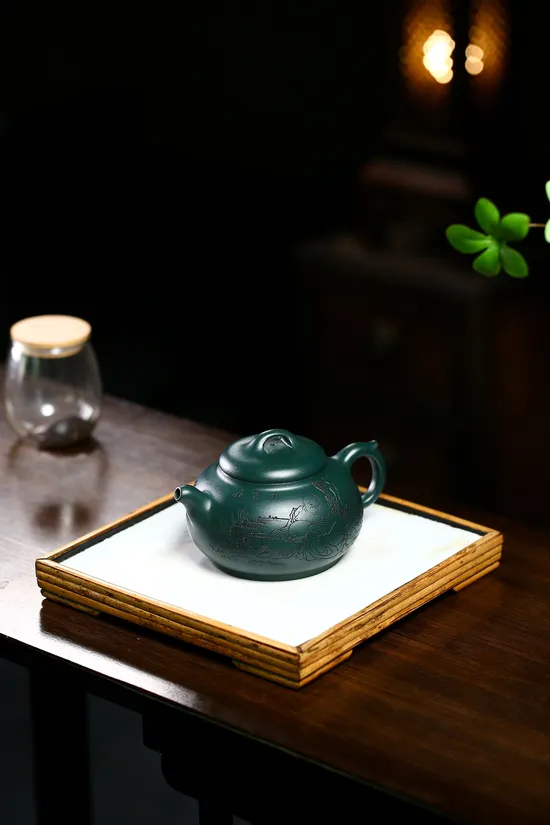 Collector’s Yixing Teapot: Rare Green Clay Handcrafted Artistry 2