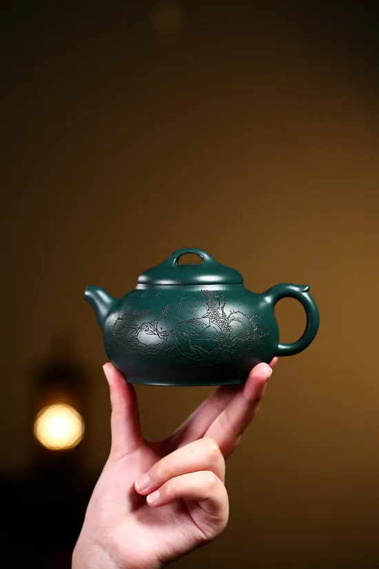 Collector’s Yixing Teapot: Rare Green Clay Handcrafted Artistry 5
