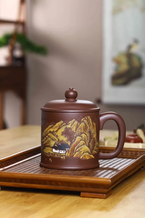 Zisha Teapots: original old purple clay | intricate lid design 2