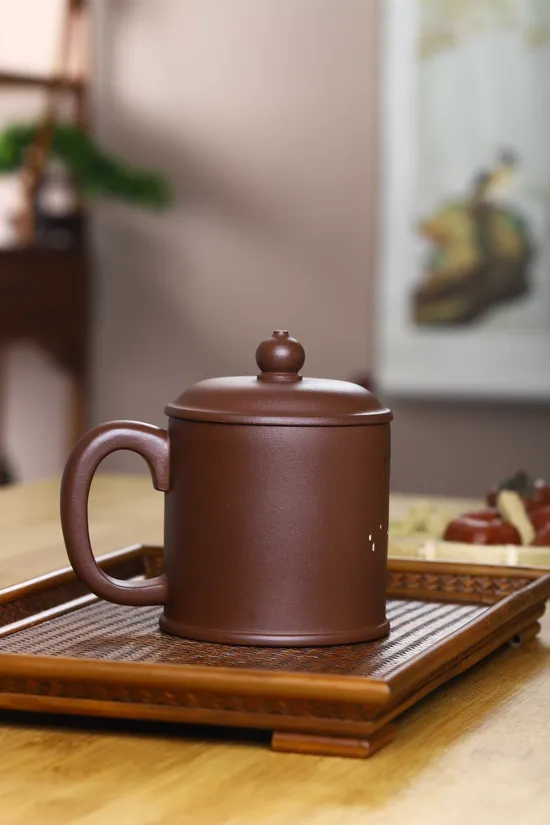 Zisha Teapots: original old purple clay | intricate lid design 3