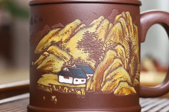 Zisha Teapots: original old purple clay | intricate lid design 4