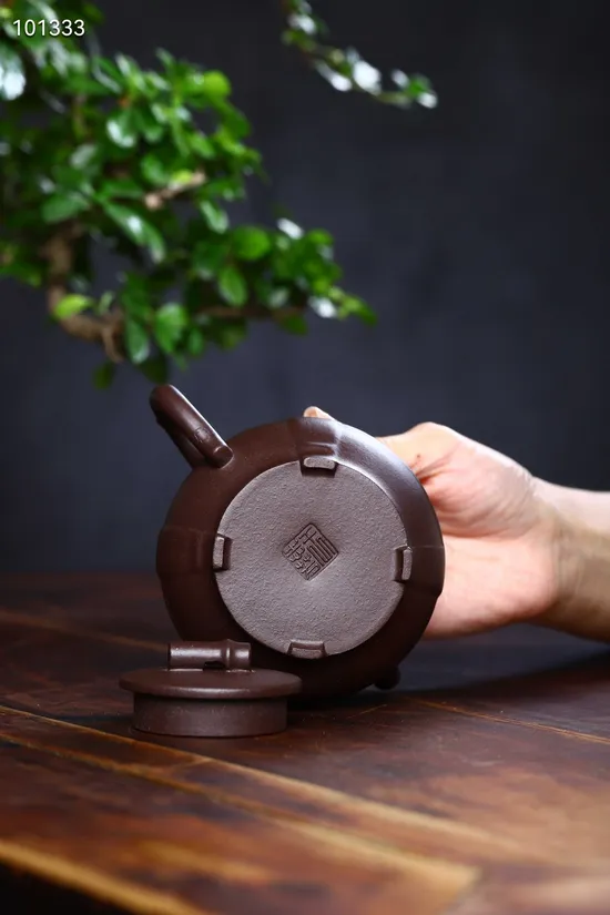 Zisha Teapots: Bamboo Segment | premium old purple clay 4