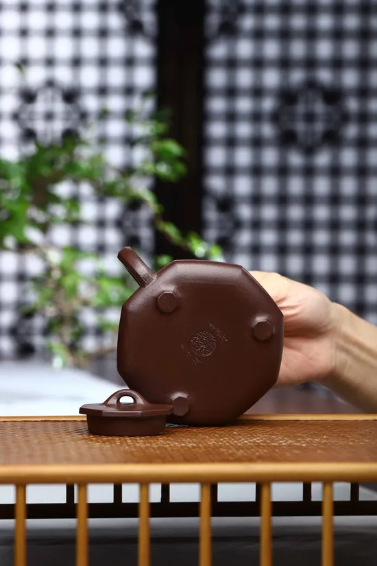 Zisha Teapots: stone red clay | eight-sided Shi Piao 5