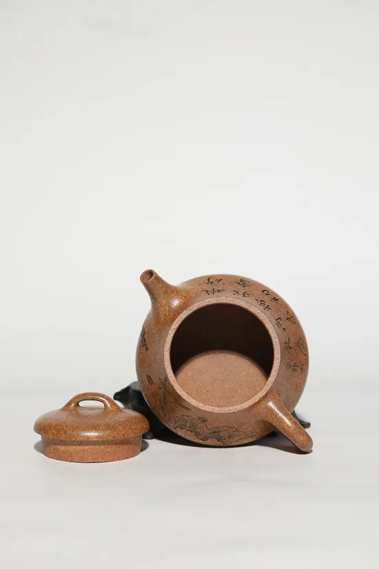 Zisha Teapots: Longgu Jinsha clay | intricate engravings 4