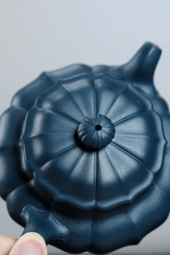 Zisha Teapots: Jinwen Fangu | black green clay 2