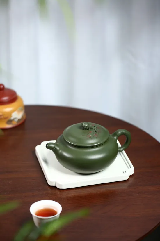 Zisha Teapots: Pinecone Antique | Jiang Yaping | Republic-era green clay 1