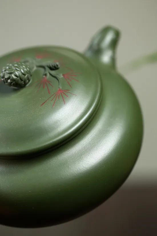 Zisha Teapots: Pinecone Antique | Jiang Yaping | Republic-era green clay 4