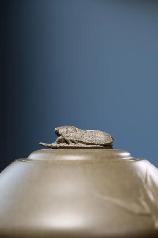 Zisha Teapots: Bamboo · Contentment and Joy Teapot | old Qinghu clay 6