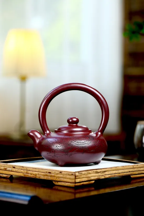 Zisha Teapots: dragon blood clay | Shengzhu Handle 2