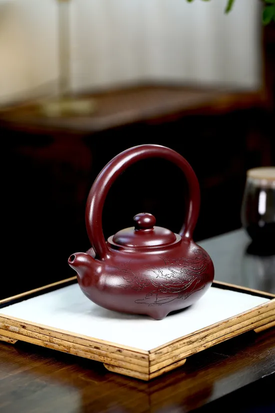 Zisha Teapots: dragon blood clay | Shengzhu Handle 5