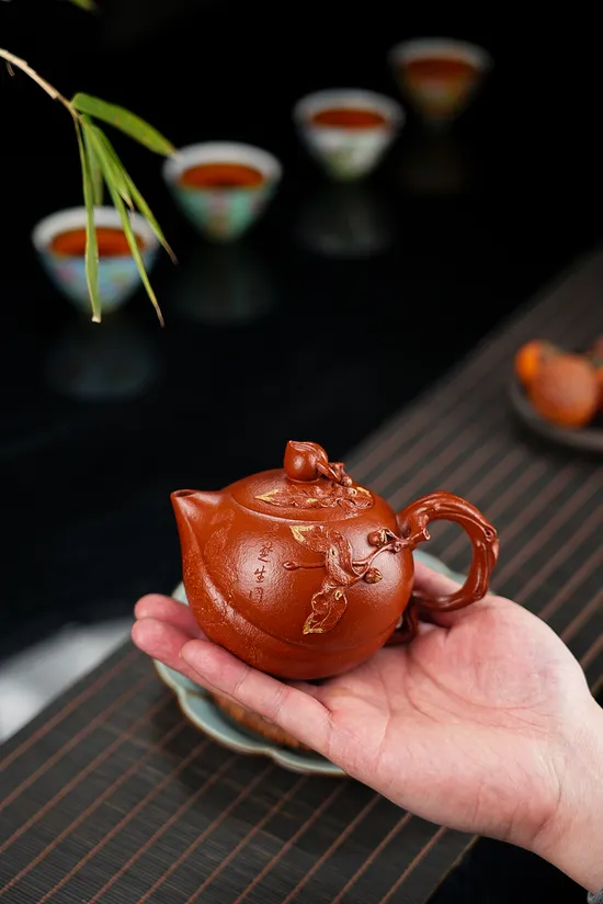 Zisha Teapots: Hui Haihua | Mengchen Old Vermilion Clay | Shoutao 6