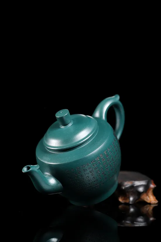 Zisha Teapots: Palace Lantern | Snowflake Green Clay 4