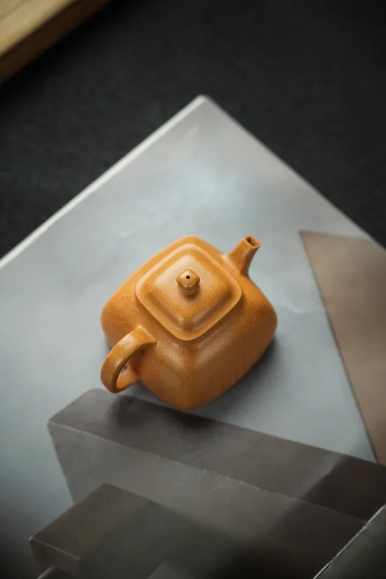 Premium Yixing Teapot | Handcrafted Golden Clay Artisan Teapot 180cc 5