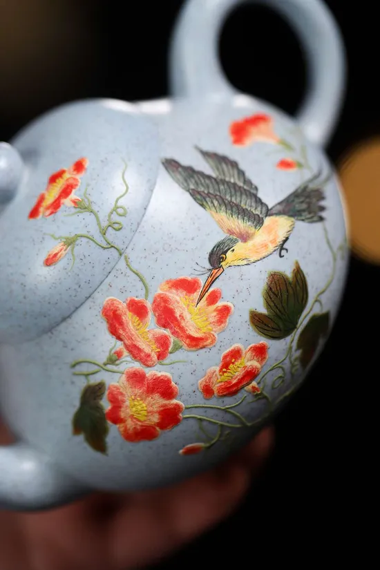 Zisha Teapots: blue clay | pear-shaped design 1