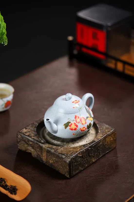 Zisha Teapots: blue clay | pear-shaped design 4