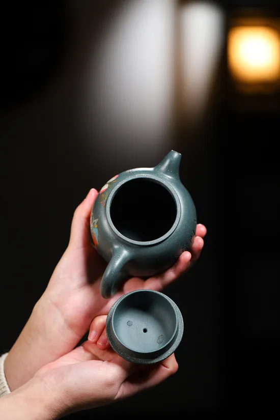 Zisha Teapots: Yang Junbao | snowflake green clay 5