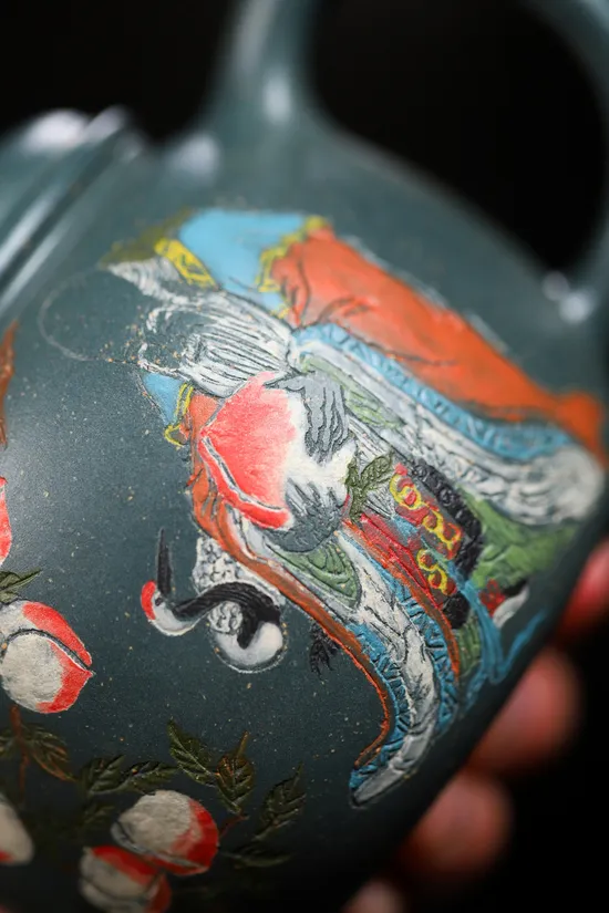 Zisha Teapots: Yang Junbao | snowflake green clay 9