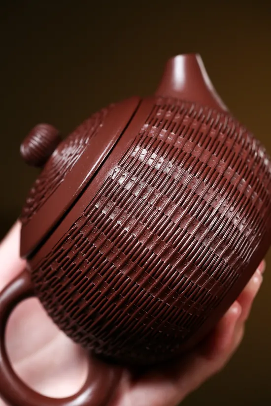 Zisha Teapots: Bamboo-Woven Xishi | premium purple clay 7