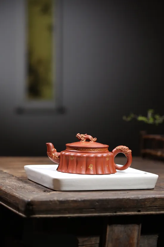 Premium Yixing Zisha Teapot - Master Wu Jianqiang's 20CC Dragon Artistry 8