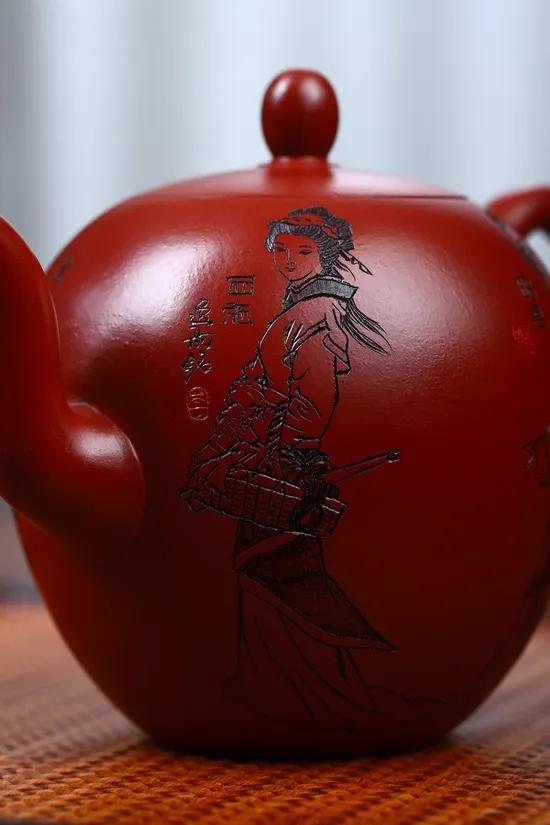 Yixing Zisha Teapot - Masterpiece Four Beauties Design | Collector's Clay Pot 7