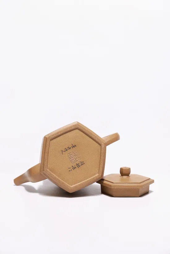 Zisha Teapots: Six-Sided Scholar Teapot | old duan clay 8