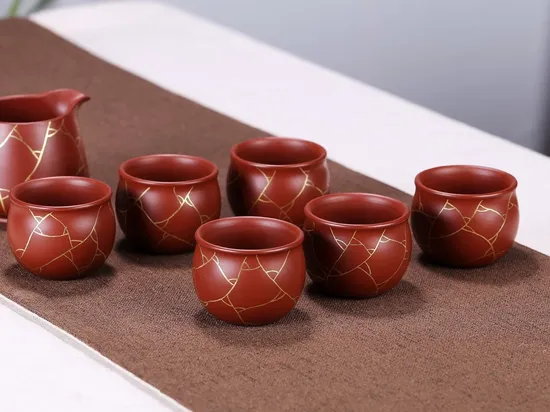 Premium Yixing Zisha Teapot Set – Handcrafted Ceramics & 24K Gold 3