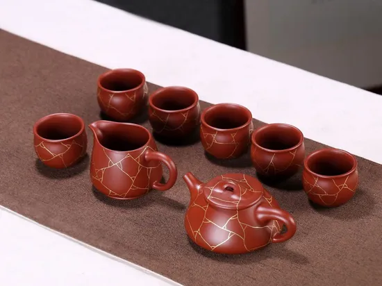 Premium Yixing Zisha Teapot Set – Handcrafted Ceramics & 24K Gold 6